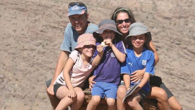 Mum and dad business owners of Travel Africa Chris and Sandie Suchet-Pearson with their kids on a trip to Africa. Picture: supplied