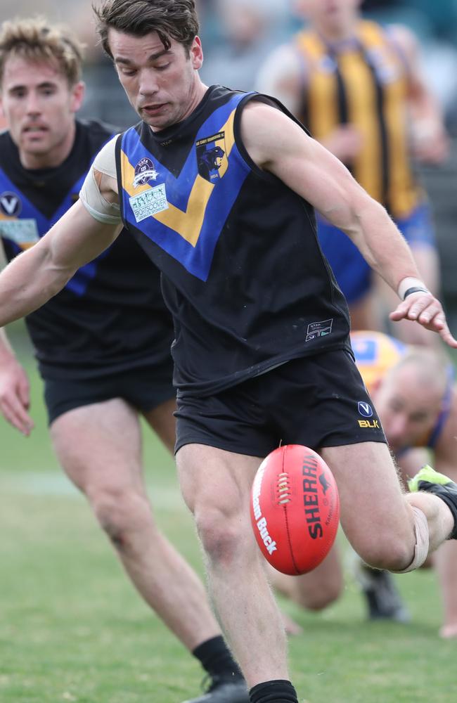 Jordan Ceppi in action for Old Carey in 2018. Picture: David Crosling