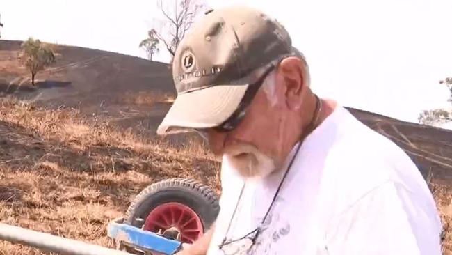 Farmer Bill Sangster says he takes full responsibility for accidentally starting the Flowerdale fire. Picture: 9 News