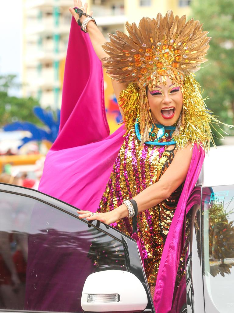 Prawn Cracker Spice in the annual Christmas Pageant and Parade down the Esplanade and Knuckey Streets. Picture: Glenn Campbell