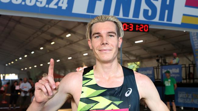 Mens Winner 10Km Liam Boudin of Carindale, Bridge to Brisbane, Bowen Hills. Picture: Liam Kidston