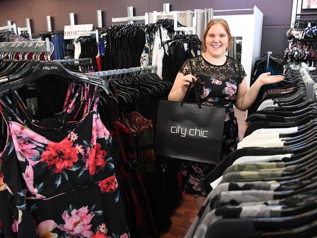 CITY CHIC: Sales assistant Cassie Dallarizza inside the new store.