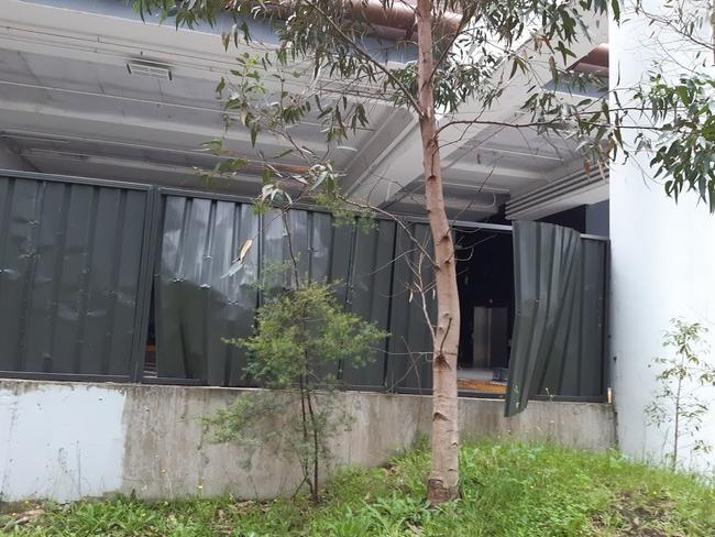 A damaged fence at the rear of the Glenrose Shopping Village at Belrose. Picture: Supplied