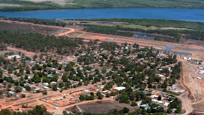 Aerial view of Aurukun, on Cape York, Far North Queensland. Picture: Lyndon Mechielsen