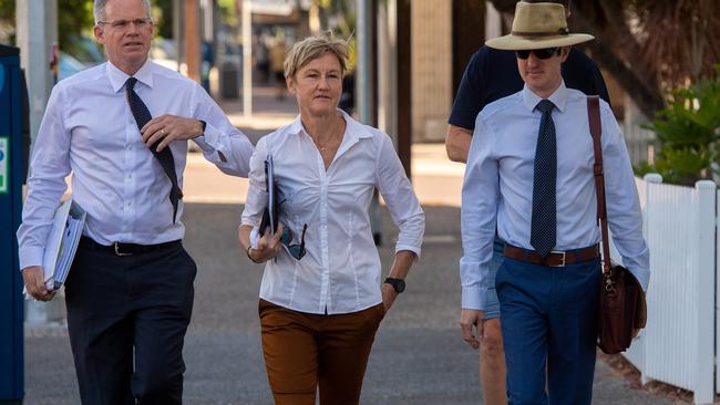 NT Children's Commissioner Colleen Gwynne heading to the Darwin Local Court.