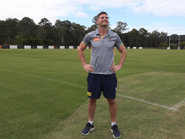 Anthony Don reflects at his retirement from the NRL at a press conference at the Gold Coast Titans Parkwood base. Picture Glenn Hampson