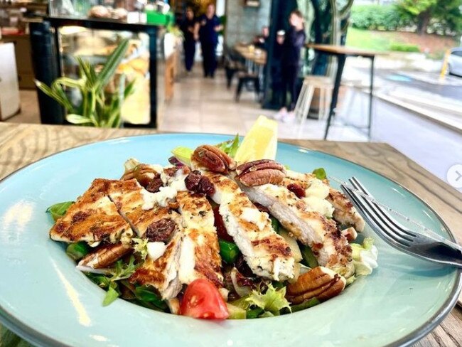 Grilled chicken salad at the Cactus Cafe on Old Pittwater Rd, Brookvale.