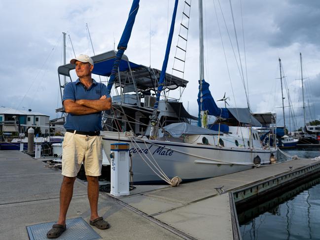 Keith Tanner and around 20 other boaties are being evicted from their berths at the Bayview Marina on a technicality. Picture: Che Chorley