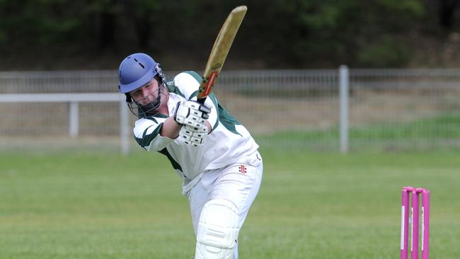 Castle Hill RSL cricket club is hosting a Pink Stumps Day at Fred Caterson field 2.Josh Leguier batting in the junior game