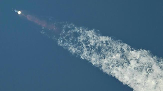 The SpaceX Starship’s splashdown will test whether SpaceX’s first booster catch was pure precision or relied on a stroke of luck. Picture: AFP.