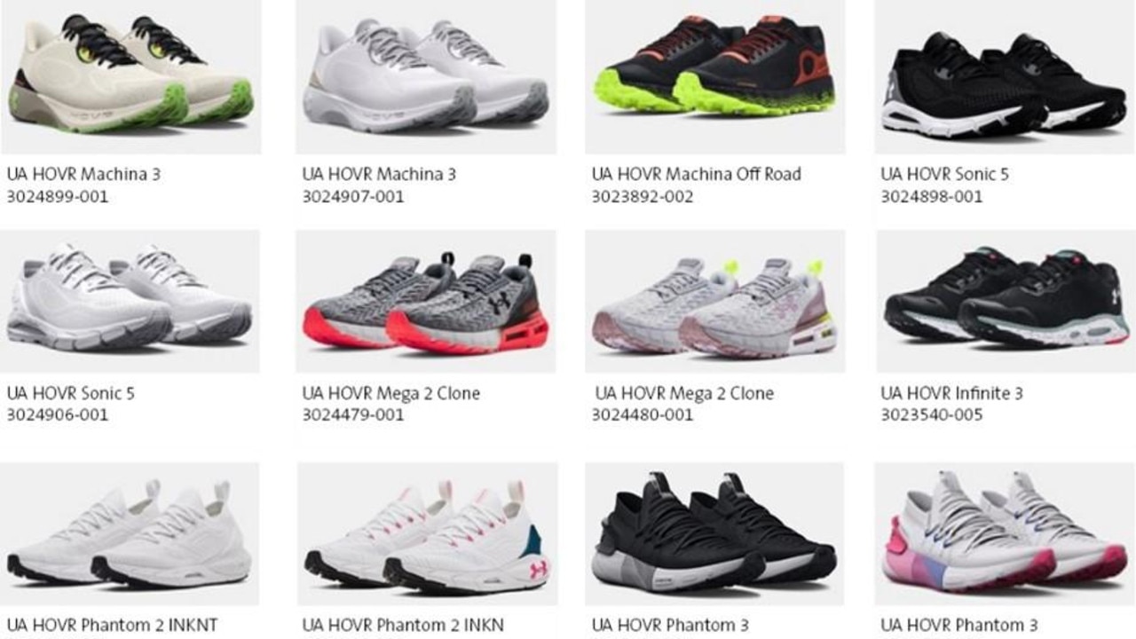 Under armour 2025 shoe names