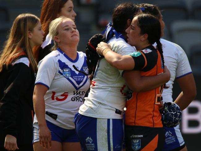 Canterbury and Wests on full time. Picture: Warren Gannon Photography