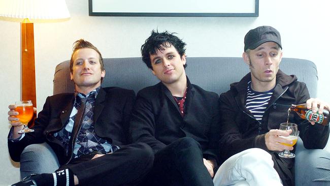 When in Australia, Green Day had a thirst for VB but not anymore for their sober frontman. Picture: NCA