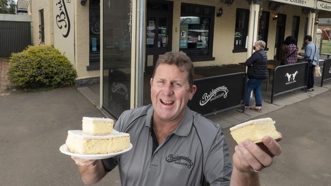 Pat O’Toole with his award-winning vanilla slice. Picture: Rob Leeson.