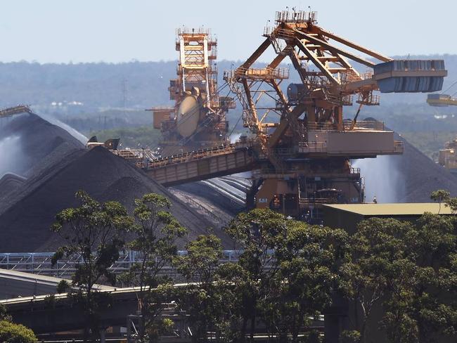 Coal mining at the Port of Newcastle. Picture: William West