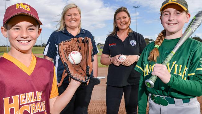 Baseball SA GM Sarah Kelly (middle, right) has stepped down a week after detailing the community’s harassment of her staff. Picture: Brenton Edwards