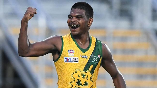 He has a famous name, but will draftee Maurice Rioli Jnr make his debut for Richmond next season? Picture: Felicity Elliott/AFLNT Media