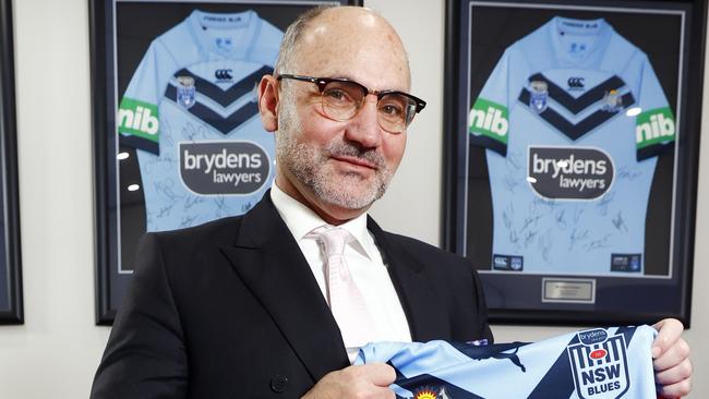 SUNDAY TELEGRAPH 14TH APRIL 2022 Pictured at the Brydens Lawyers office in Liverpool is Lee Hagipantelis. Brydens has become one of the major sponsors of NRL footy clubs and the NSW Blues. Picture: Richard