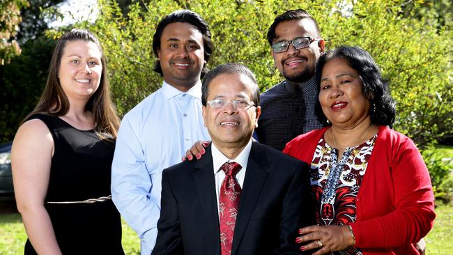 Father of the Year David Halder with his wife Namita, sons Nathan and Mark and daughter-in-law Samantha.