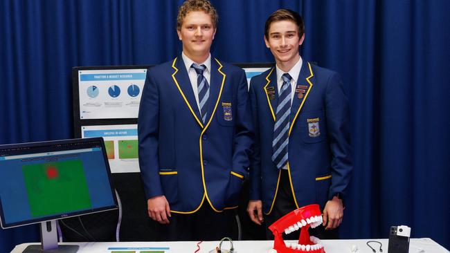 The Emmanuel College SmilePal booth at the Mayor’s Technology and Innovation Awards. Picture: Supplied