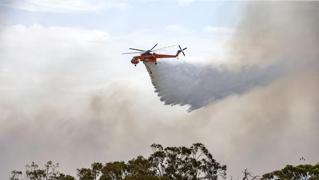 Waterbombers were used to try and contain the fire. Picture: Sarah Matray