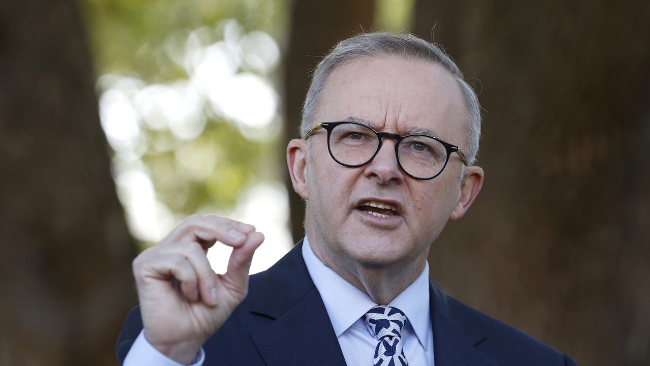 Labor Leader Anthony Albanese declined to clarify whether budget deficits will be higher under a Labor government than under a re-elected Coalition. Picture: Lisa Maree Williams/Getty Images.