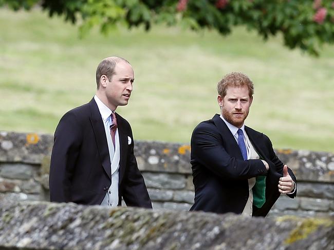 Prince William and Prince Harry arrive for the wedding of Pippa and James.