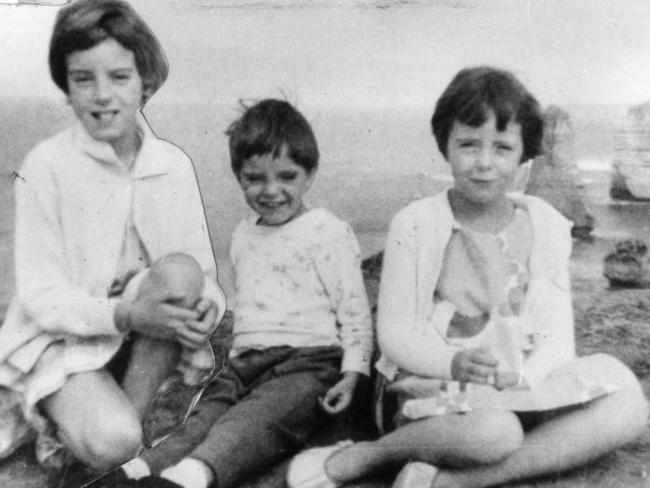 Holiday photo of (l-r) Jane, 9, Grant, 4, and Arnna Beaumont, 7, who disappeared from Glenelg, SA, on January 26. 1966. Sex monster Derek Percy is a suspect.