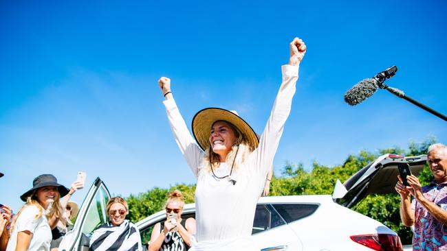 ****MUST CREDIT    WSL / Sloane*******Stephanie Gilmore of Australia won the World Title during Heat 3 of Round 2 at the Beachwaver Maui Pro, Honolua Bay, 2018.MUST Credit WSL / Sloane