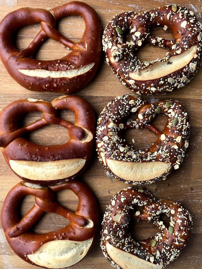 Rock salt and seeded German pretzels. Picture: Jenifer Jagielski