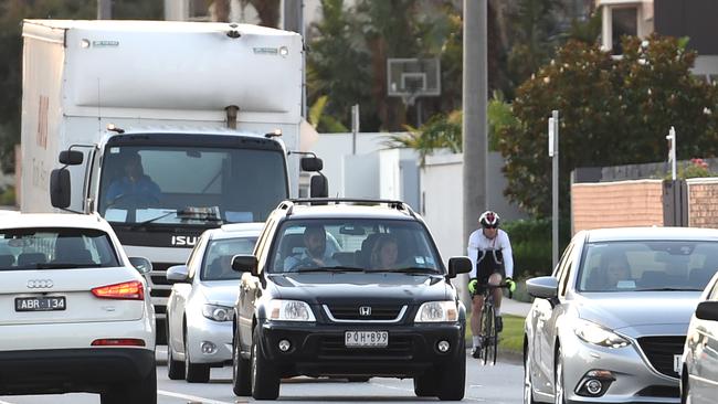 Bayside, Kingston and Port Phillip Councils are advocating for an extended truck ban on Beach Rd to include Saturday mornings. Picture: Jason Sammon