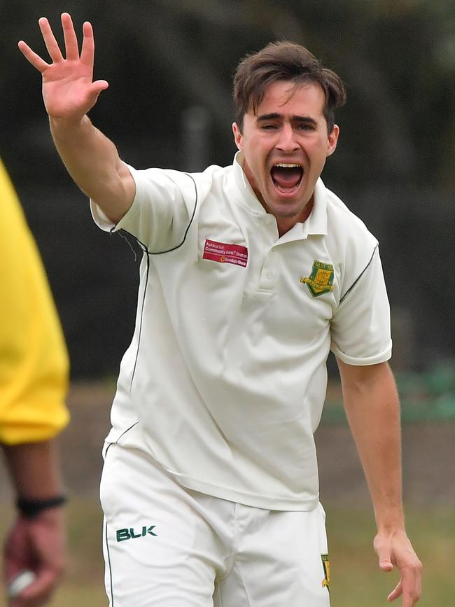 Nick Jamieson found himself among the wickets for Glen Iris finishing with two for the day. Picture: Andy Brownbill.