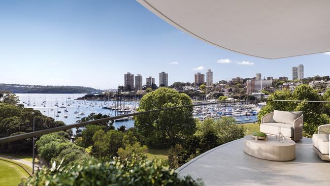 An artist’s impressions of the Nautique project in Sydney with stunning views.