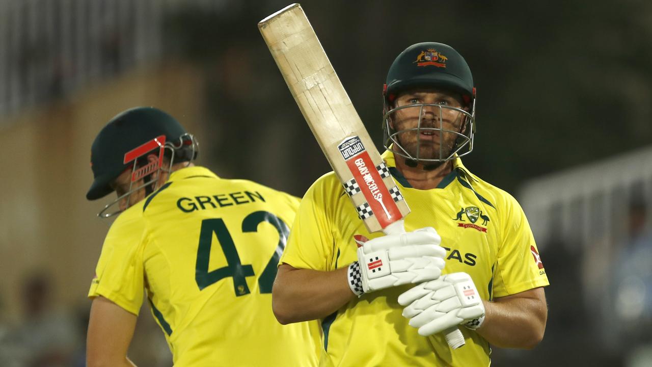 Australian greats Brad Haddin and Mark Waugh have been left staggered by the decision from Aaron Finch to bat below Cameron Green. Photo: Getty Images