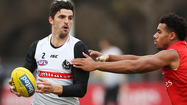 Scott Pendlebury at Collingwood training today.