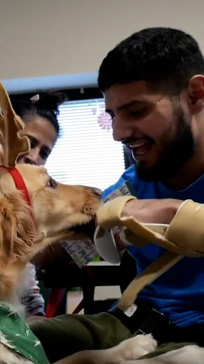 Therapy dog spreads Christmas cheer to hospital patients