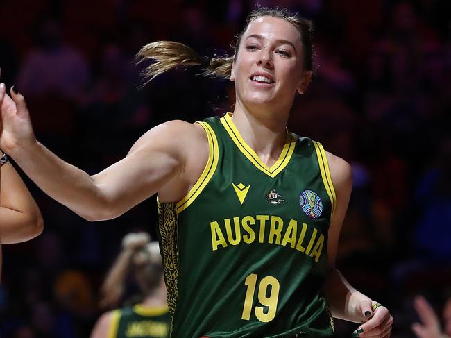 Sara Blicavs in Australian colours during the world cup. Picture: Kelly Defina/Getty Images