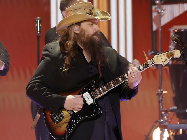 LOS ANGELES, CALIFORNIA - FEBRUARY 05: Chris Stapleton onstage during the 65th GRAMMY Awards at Crypto.com Arena on February 05, 2023 in Los Angeles, California. (Photo by Kevin Winter/Getty Images for The Recording Academy )