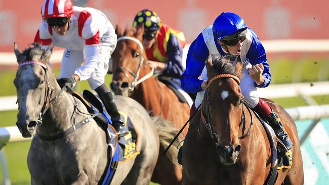 Libertini left Classique Legend and Nature Strip in her wake in the Premiere Stakes. Picture: Getty Images