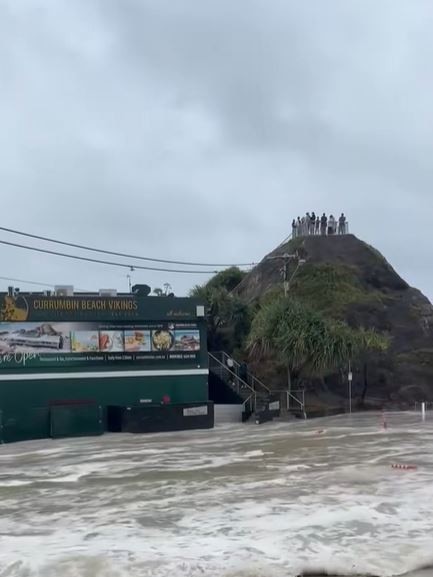 The group could be seen waving from the lookout. Picture: TikTok