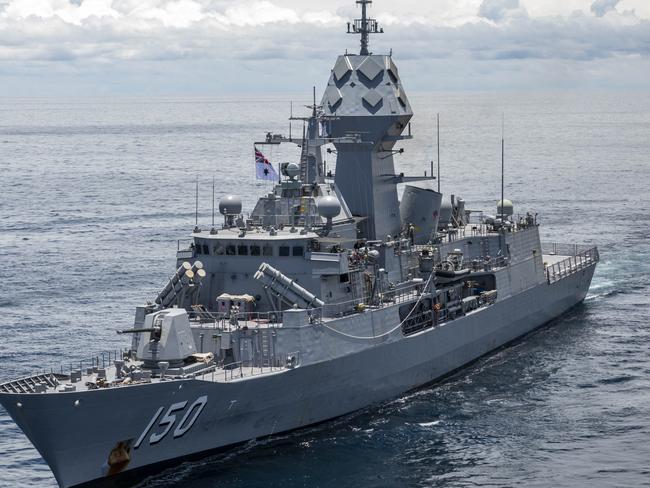 HMAS Anzac breaks away from formation on completion of maritime manoeuvres with the Royal Brunei Navy during Indo-Pacific Endeavour 21. *** Local Caption *** Indo-Pacific Endeavour 21 (IPE21) is Australiaâs flagship regional engagement activity, reinforcing Australiaâs strong and enduring partnerships in Southeast Asia.   Centred on a maritime task group, IPE21 involves HMA Ships Canberra and Anzac and approximately 700 people, including Australian Defence Force and civilian defence personnel, and sea riders from partner nations.  Engagements have been modified in response to the COVID-19 pandemic and will be carried out primarily through contactless port visits, and will include a range of virtual workshops and at-sea activities.