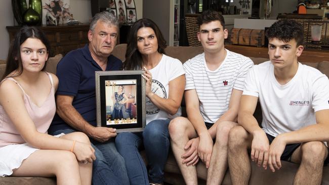 Parents Teresa and Mark Marsden with their daughter Monique and sons Luke and Jake at their home.