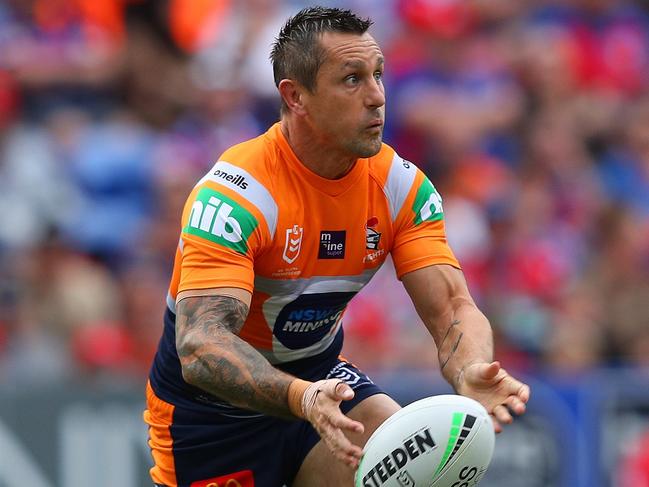 2021 NRL Round 04 - Newcastle Knights v St. George Illawarra Dragons, McDonald Jones Stadium, 2021-04-04. Mitchell Pearce. Digital image by Paul Barkley � NRL Photos