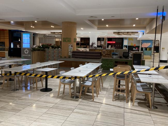 Rundle Plaza food court at 9am. Picture: Paul Starick