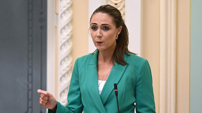 Housing Minister Meaghan Scanlon speaks during Question Time at Parliament House in Brisbane. Picture: Dan Peled / NCA NewsWire