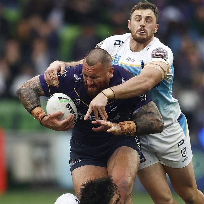 Make big Nelson Asofa-Solomona work to blunt his impact. Picture: Daniel Pockett/Getty Images