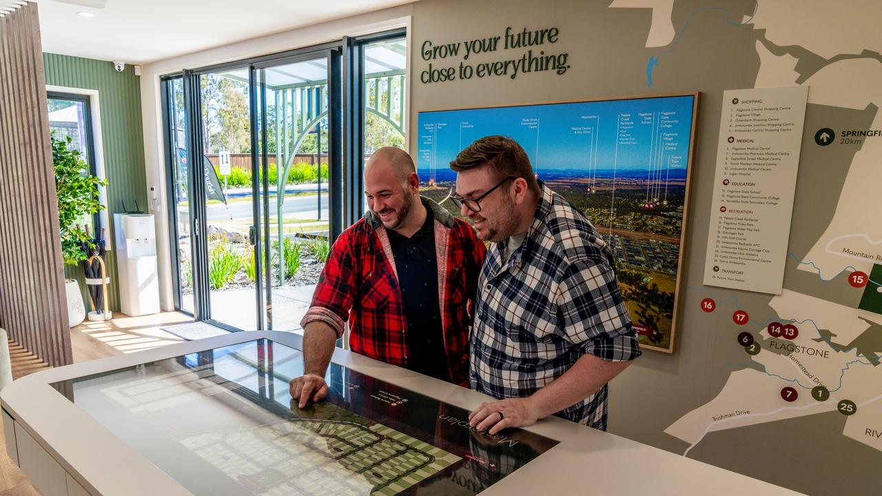 First-home buyer Benjamin Tubb-Hearne and his husband Justin at Cedar Woods’ masterplanned community, Flourish.