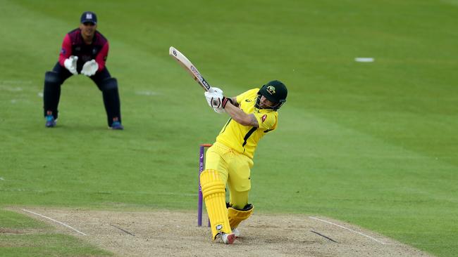 In-form Aussie Matthew Wade smashes a boundary against Northampton last month. Picture: Getty Images