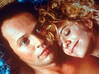 Meg Ryan and Billy Crystal in a scene from film When Harry Met Sally.