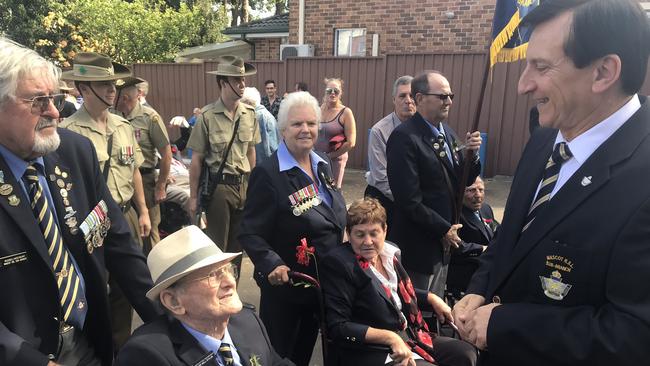 Heffron MP Ron Hoenig with ANZAC veterans at Mascot last year.